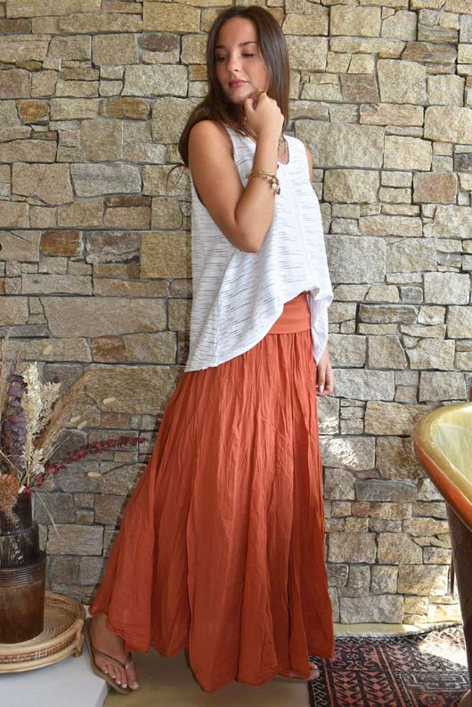 Songbird Bandeau Skirt Dress Rust